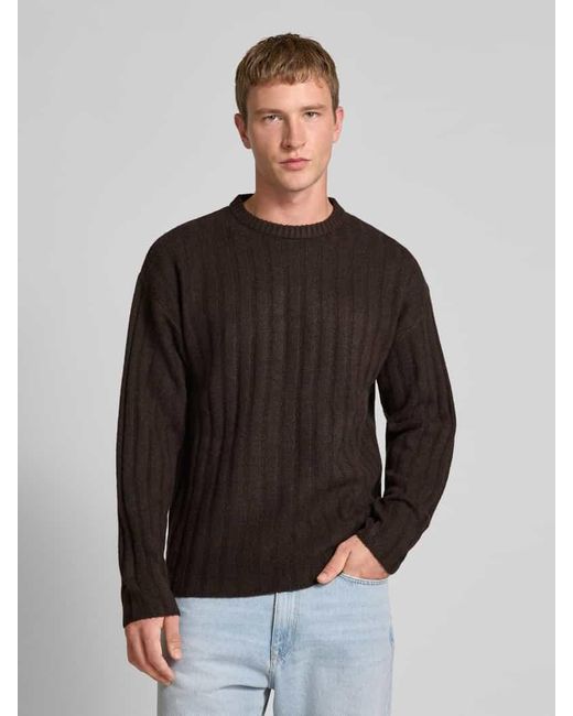 Jack & Jones Strickpullover mit gerippten Abschlüssen Modell 'BRADLEY' in Brown für Herren