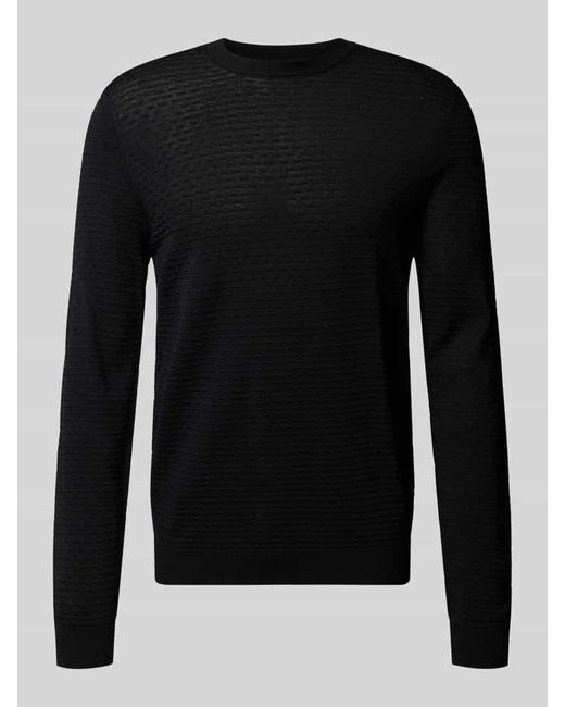 Antony Morato Slim Fit Pullover aus Viskose-Mix mit Strukturmuster in Black für Herren