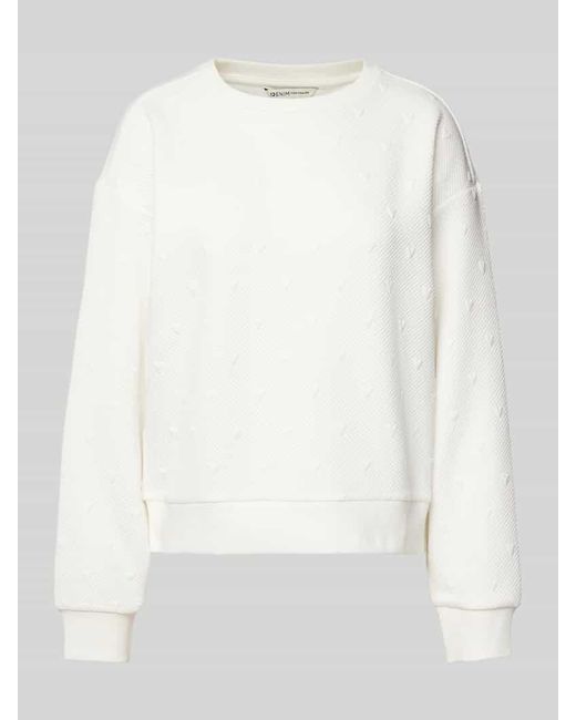 Tom Tailor White Regular Fit Sweatshirt Mit Viskose-Anteil