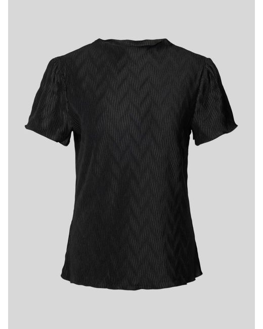 Vila T-shirt Met Structuurmotief in het Black
