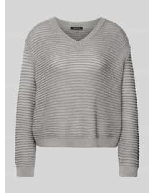MORE&MORE Gebreide Pullover Met Ribboorden in het Gray