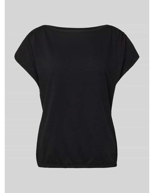 S.oliver Black T-Shirt in unifarbenem Design