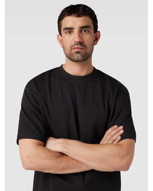 SELECTED Relaxed Fit T-Shirt Met Ronde Hals, Model 'Oscar' in het Black voor heren