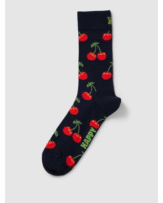 Happy Socks Socken mit Allover-Motiv Modell 'Cherry' in Blue für Herren