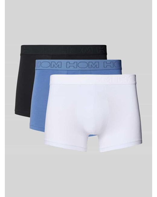 Hom Trunks mit Label-Bund Modell 'Armand' im 3er-Pack in White für Herren