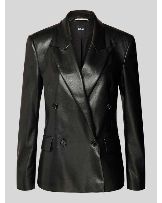Boss Blazer Met Reverskraag, Model 'Jaleto' in het Black
