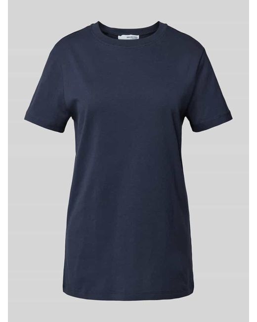 SELECTED Blue T-Shirt in Melange-Optik mit Rundhalsausschnitt