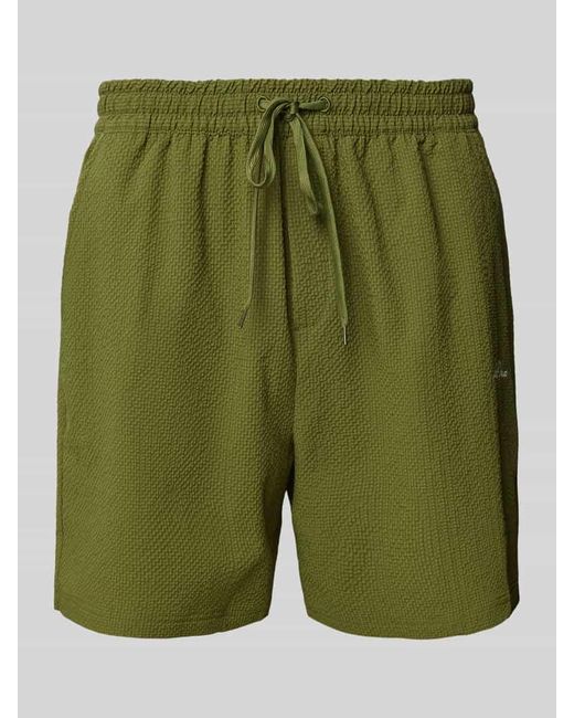 Les Deux Regular Fit Badehose mit Strukturmuster Modell 'Stan' in Green für Herren