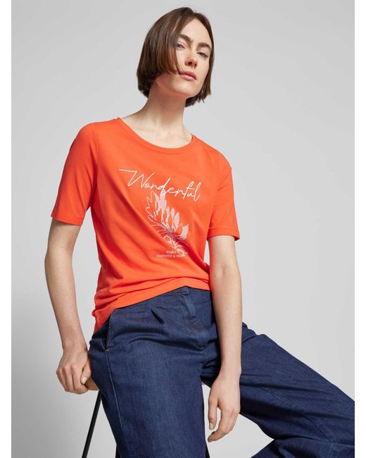 S.oliver T-shirt Met Ronde Hals in het Orange