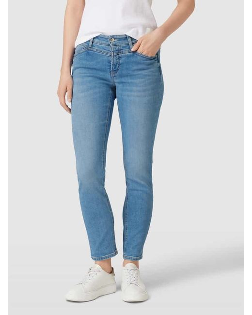 Cambio Slim Fit Jeans mit Ziernähten Modell 'PARLA SEAM' in Blue für Herren