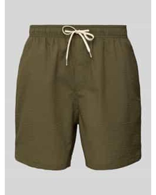 SELECTED Relaxed Fit Zwembroek Met Structuurmotief, Model 'Cooper' in het Green voor heren