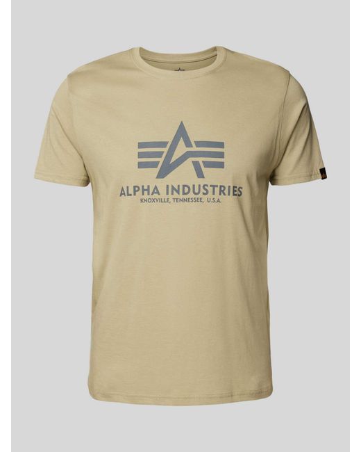 Alpha Industries T-shirt Met Labelprint in het Natural voor heren