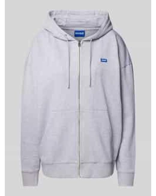 HUGO Sweatjack Met Labelbadge in het Blue