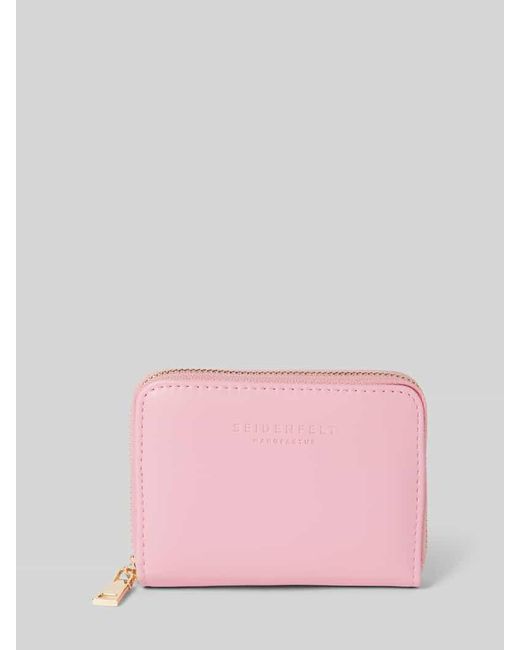 SEIDENFELT Portemonnaie in unifarbenem Design Modell 'YLVA' in Pink für Herren