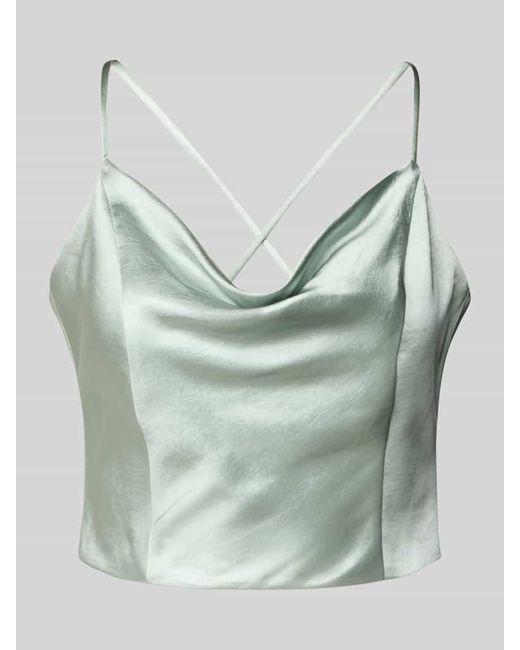 Jake*s Green Crop Top mit Wasserfallausschnitt und Schnürung