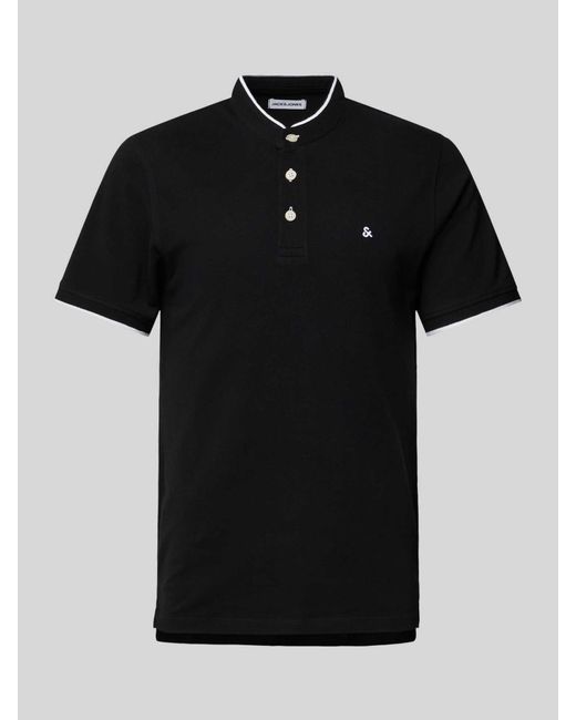 Jack & Jones Poloshirt mit Label-Stitching Modell 'PAULOS' in Black für Herren