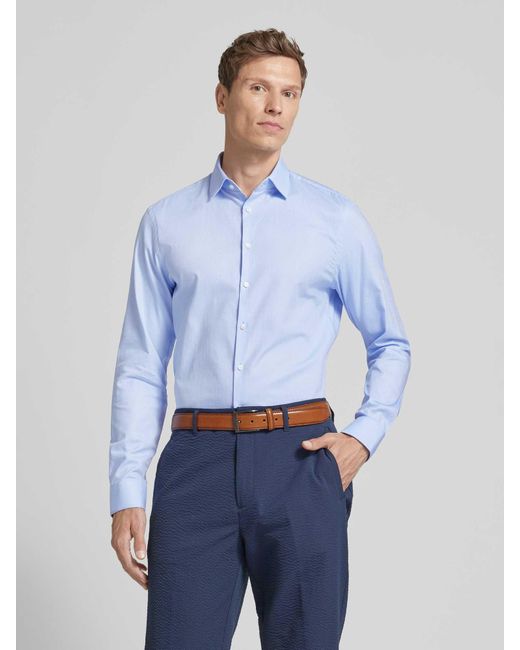 Jake*s Slim Fit Business-Hemd mit Kentkragen in Blue für Herren