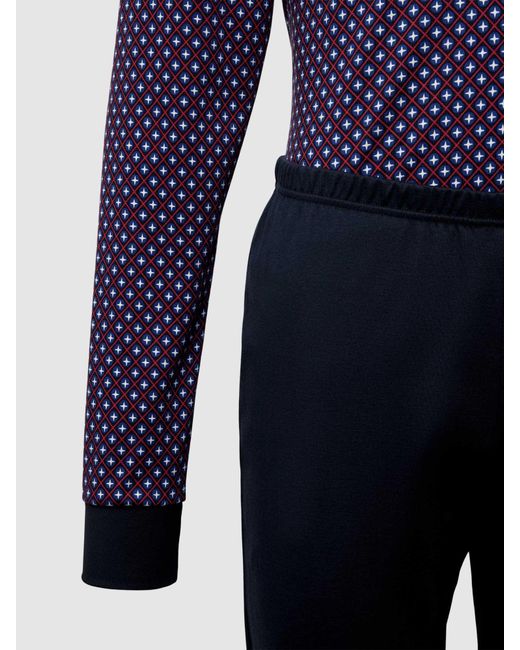 Calida Pyjama mit Rundhalsausschnitt Modell 'Relax Streamline' in Purple für Herren