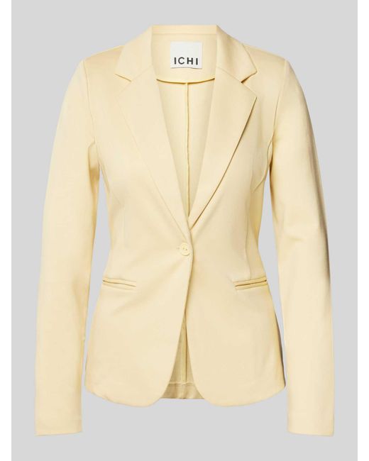 Ichi Slim Fit Blazer Met Paspelzakken in het Natural