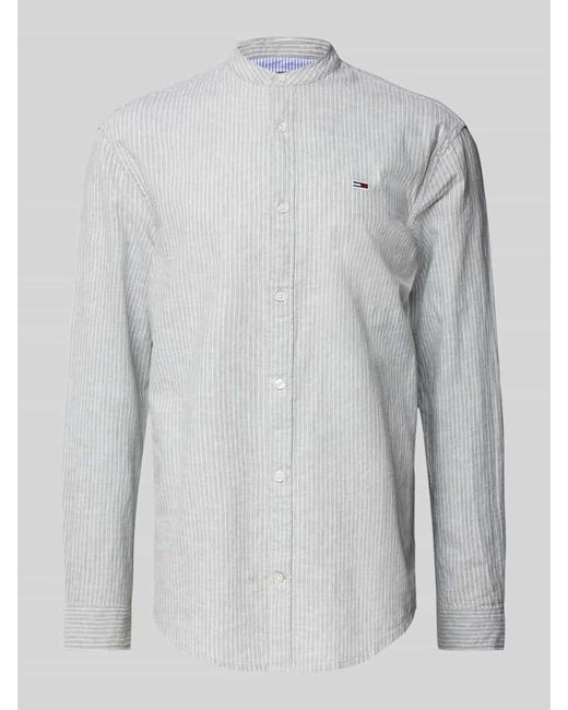 Tommy Hilfiger Regular Fit Freizeithemd aus Baumwoll-Leinen-Mix in Gray für Herren