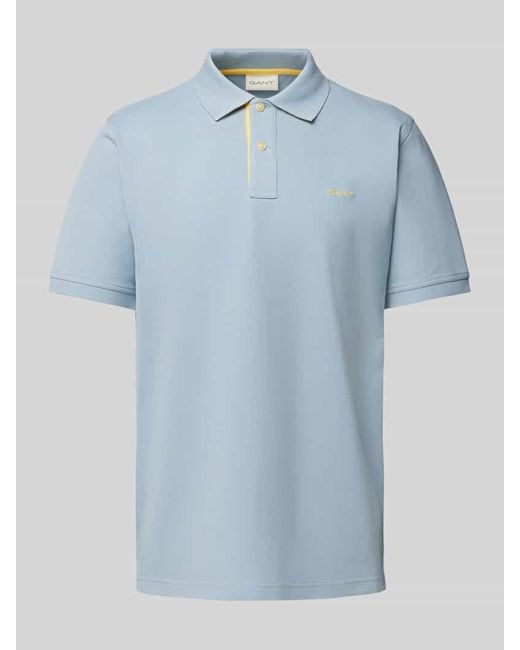 Gant Regular Fit Poloshirt mit Label-Stitching in Blue für Herren
