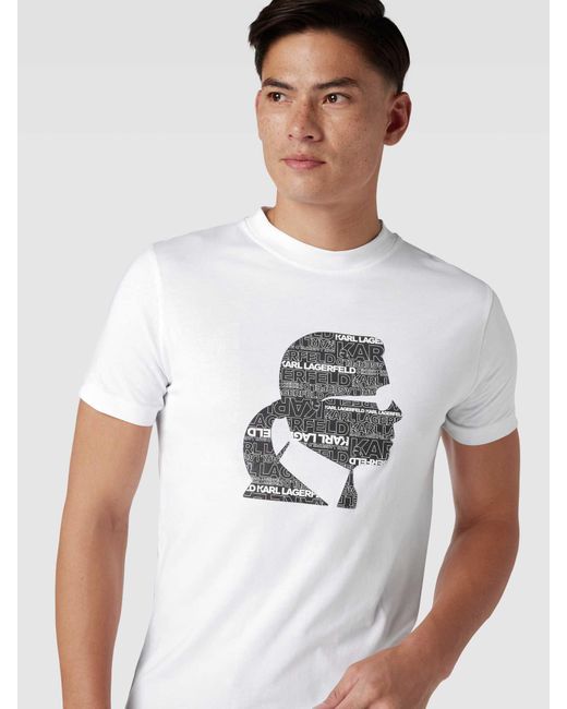 Karl Lagerfeld T-shirt Met Labelprint in het White voor heren