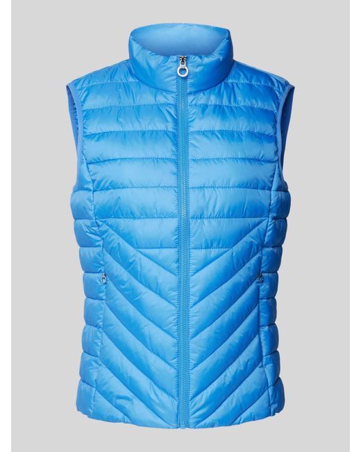 S.oliver Regular Fit Bodywarmer Met Opstaande Kraag in het Blue
