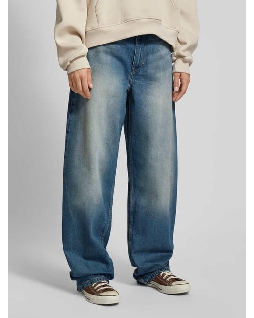 Weekday Blue Loose Fit Jeans im 5-Pocket-Design Modell 'Rail'