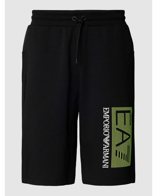 EA7 Sweatshorts Met Labelprint in het Black voor heren