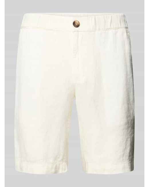 Mazine Regular Fit Leinenshorts mit Eingrifftaschen in Natural für Herren