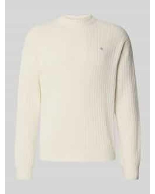 Calvin Klein Oversized Gebreide Pullover Met Ribboorden in het Natural voor heren