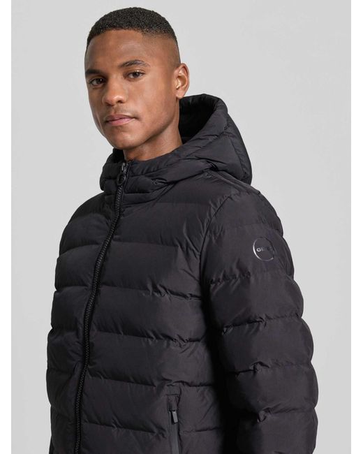 Geox Gewatteerd Jack Met Capuchon, Model 'Spherica' in het Black voor heren