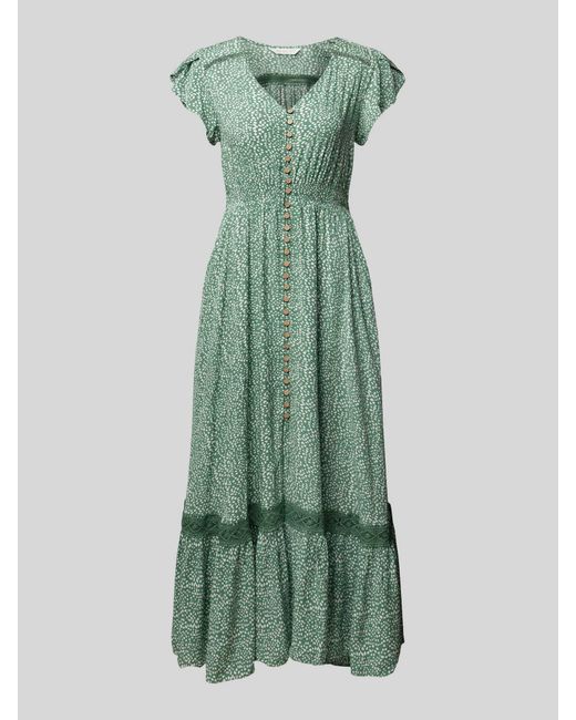 Apricot Maxi-jurk Van Viscose Met Knoopsluiting in het Green