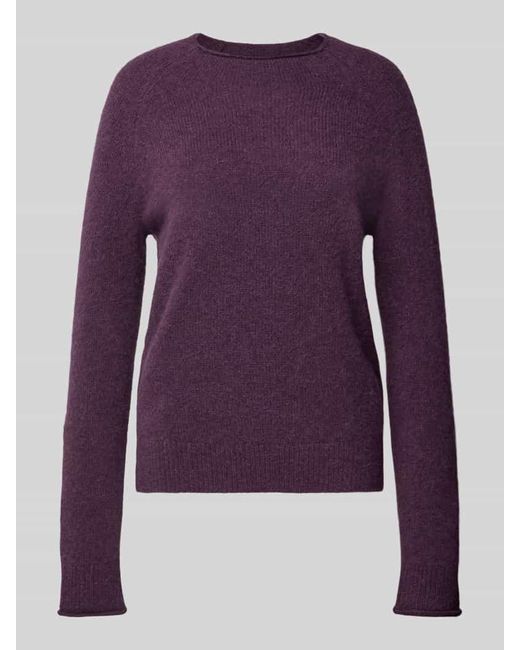Boss Purple Strickpullover Mit Gerippten Abschlüssen Modell 'Fesperanas'