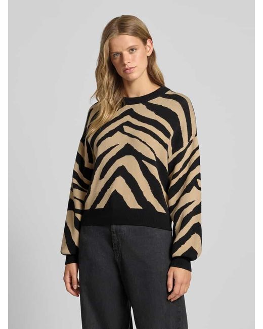 Noisy May Black Strickpullover mit Rundhalsausschnitt Modell 'CHARLOTT'