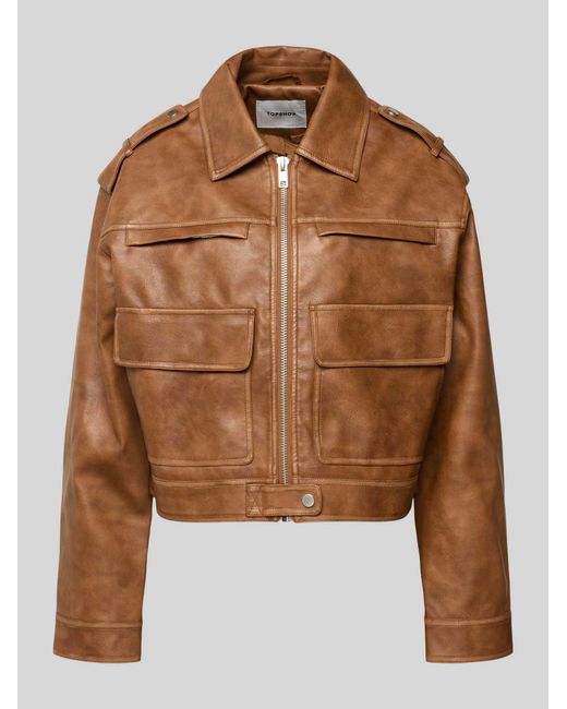 TOPSHOP Leren Jassen in het Brown
