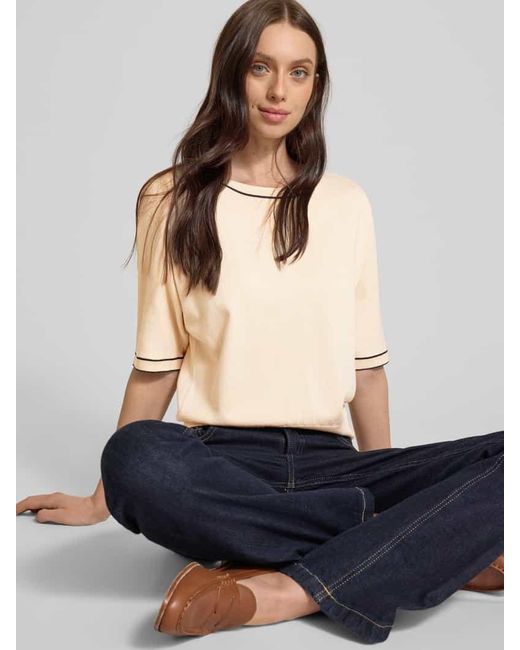 Opus Natural Strickshirt mit Rundhalsausschnitt Modell 'Prepi'