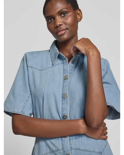 Gestuz Blue Jeanskleid mit 1/2-Arm Modell 'sauda'