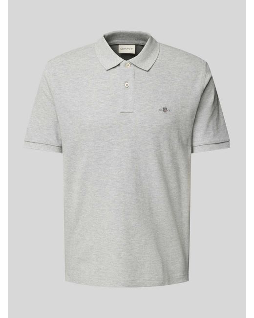 Gant Regular Fit Poloshirt Met Labelstitching in het Gray voor heren
