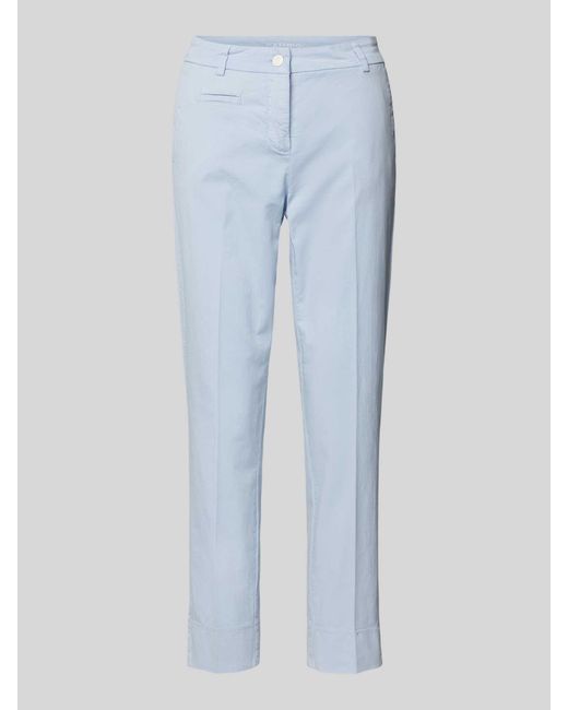 Cambio Regular Fit Stoffen Broek Met Strookzak, Model 'Stella' in het Blue