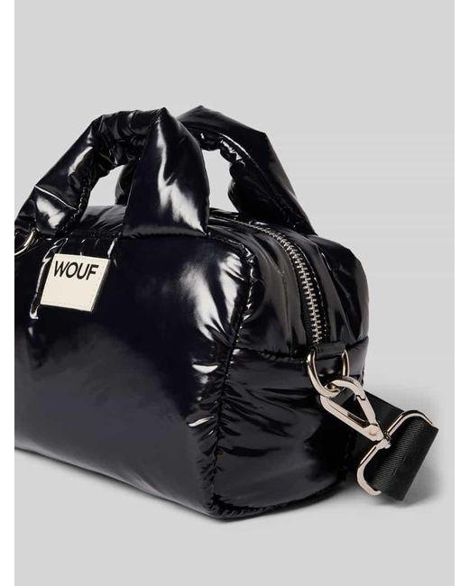 Wouf Black Bowling Bag mit Logo-Patch Modell 'Nuit'
