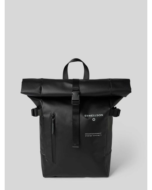 Strellson Rucksack mit Label-Print Modell 'stockwell' in Black für Herren