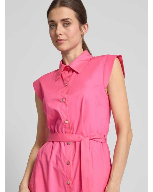 Liu Jo Pink Hemdblusenkleid Mit Bindegürtel