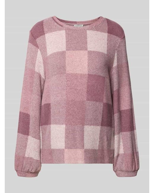 Tom Tailor Pink Regular Fit Langarmshirt aus Viskose-Mix
