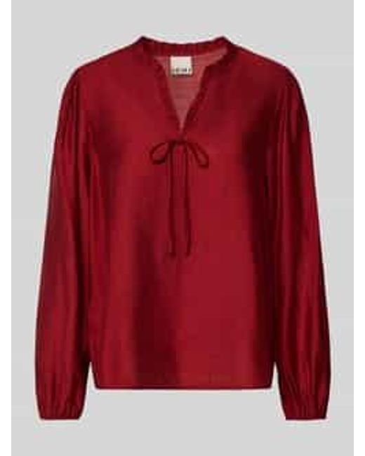 Ichi Regular Fit Blouse Met Ruches, Model 'Karlani' in het Red