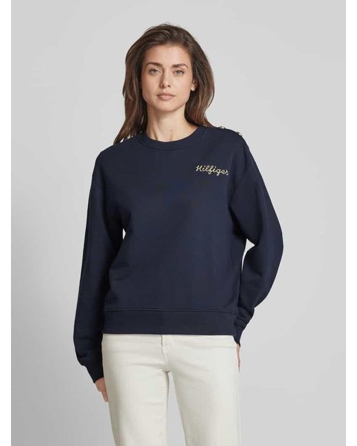 Tommy Hilfiger Blue Sweatshirt mit Knopfleiste