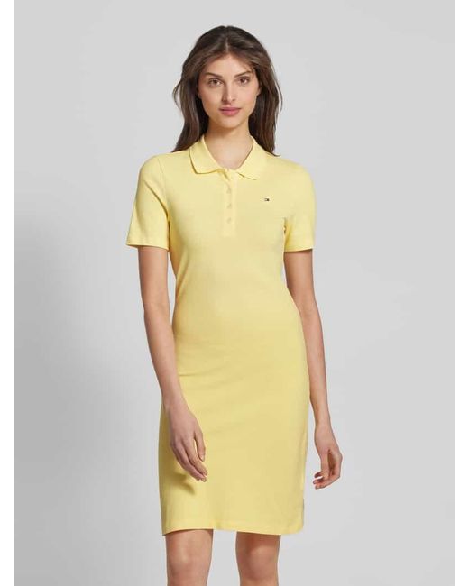 Tommy Hilfiger Yellow Knielanges Polokleid Mit Logo-Stitching Modell '1985'