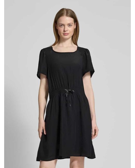 Marc Cain Black Minikleid mit Rundhalsausschnitt und Bindegürtel