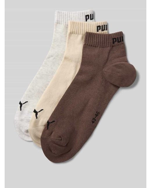 PUMA Socken mit Label-Print im 3er-Pack in Natural für Herren