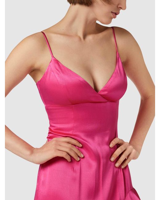 Bardot Midi-jurk Van Viscose Met Volants in het Pink